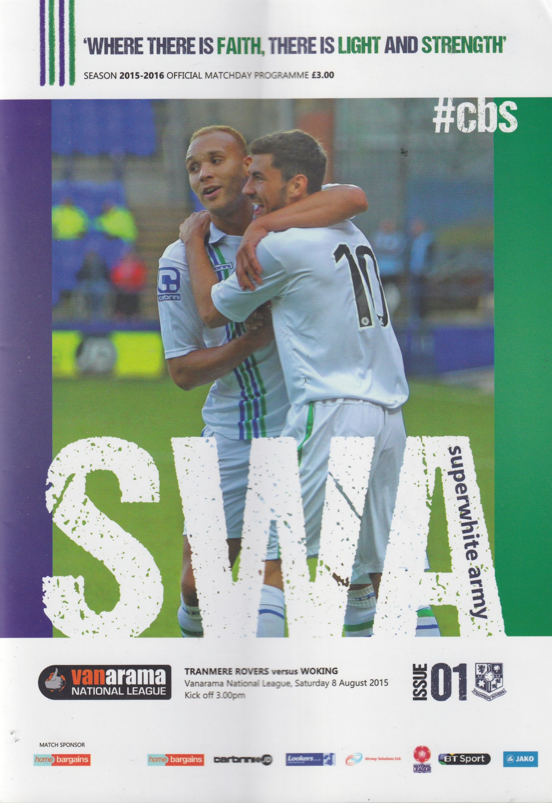 Tranmere Rovers v Woking match programme